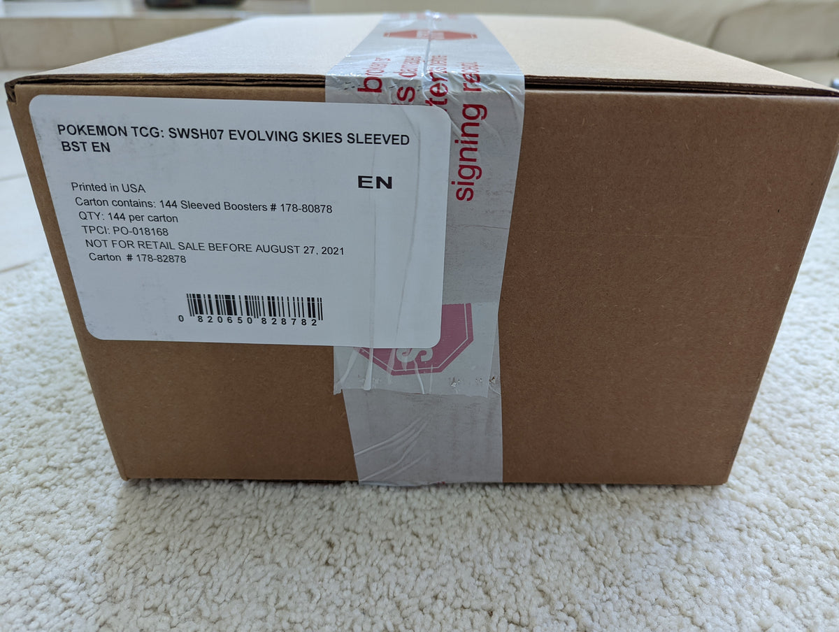 Pokmon TCG: Evolving Skies Sleeved Booster 144 Packs Sealed Case Origin Collectibles LLC Pokmon TCG: Evolving Skies Sleeved Booster 144 Packs Sealed Case Origin Collectibles LLC